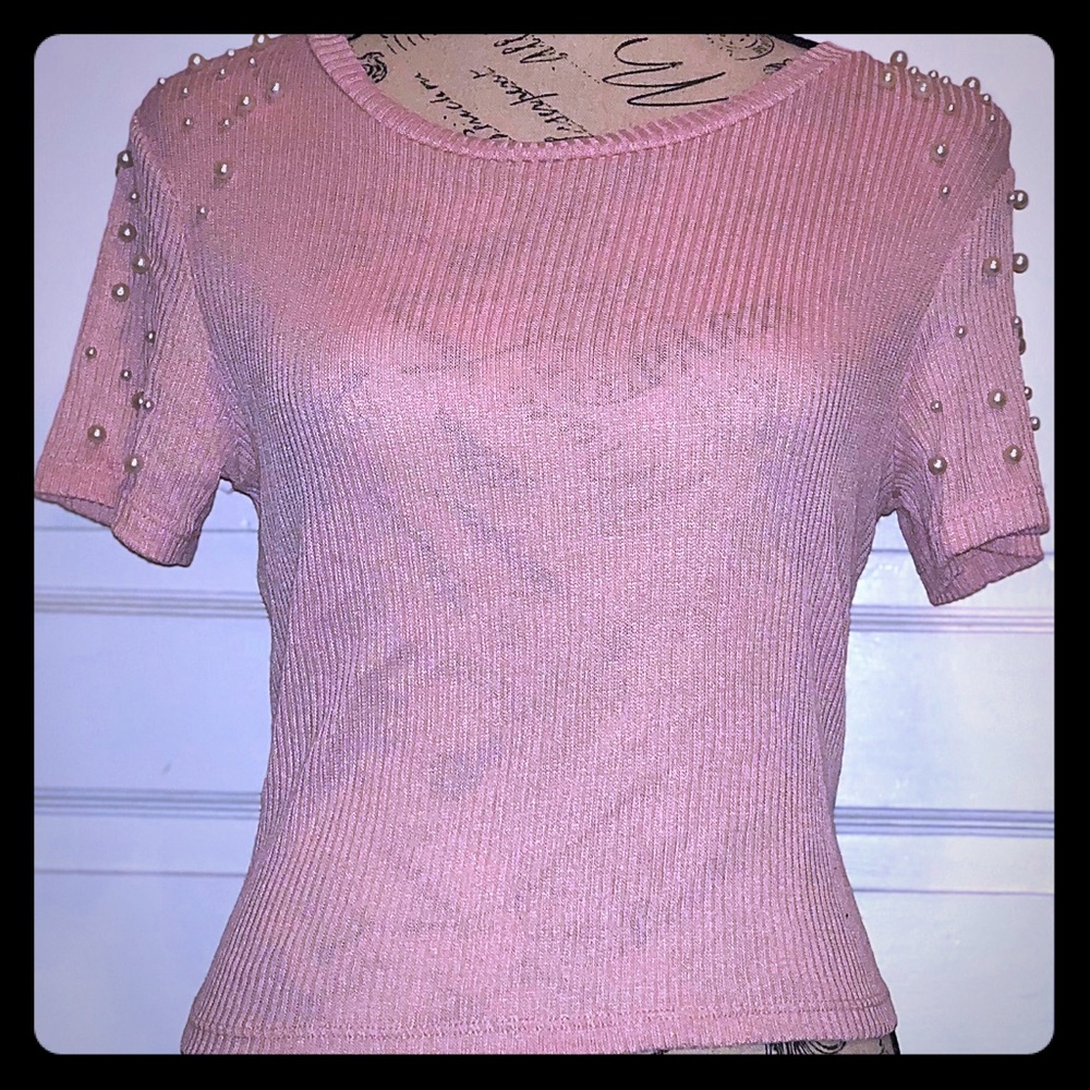 NWOT- H&M Shirt W/ Pearls on Shoulders